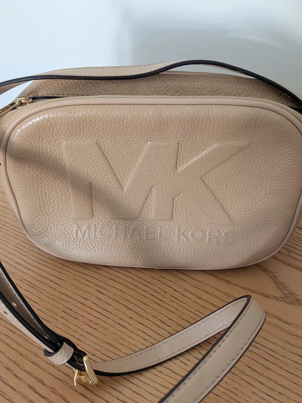 Michael Kors Beige MK Logo Crossbody Bag